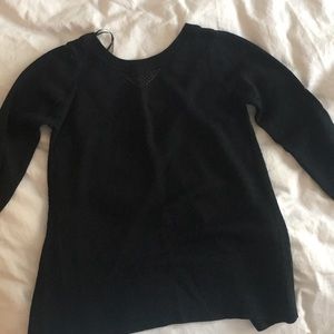 Black open back sweater
